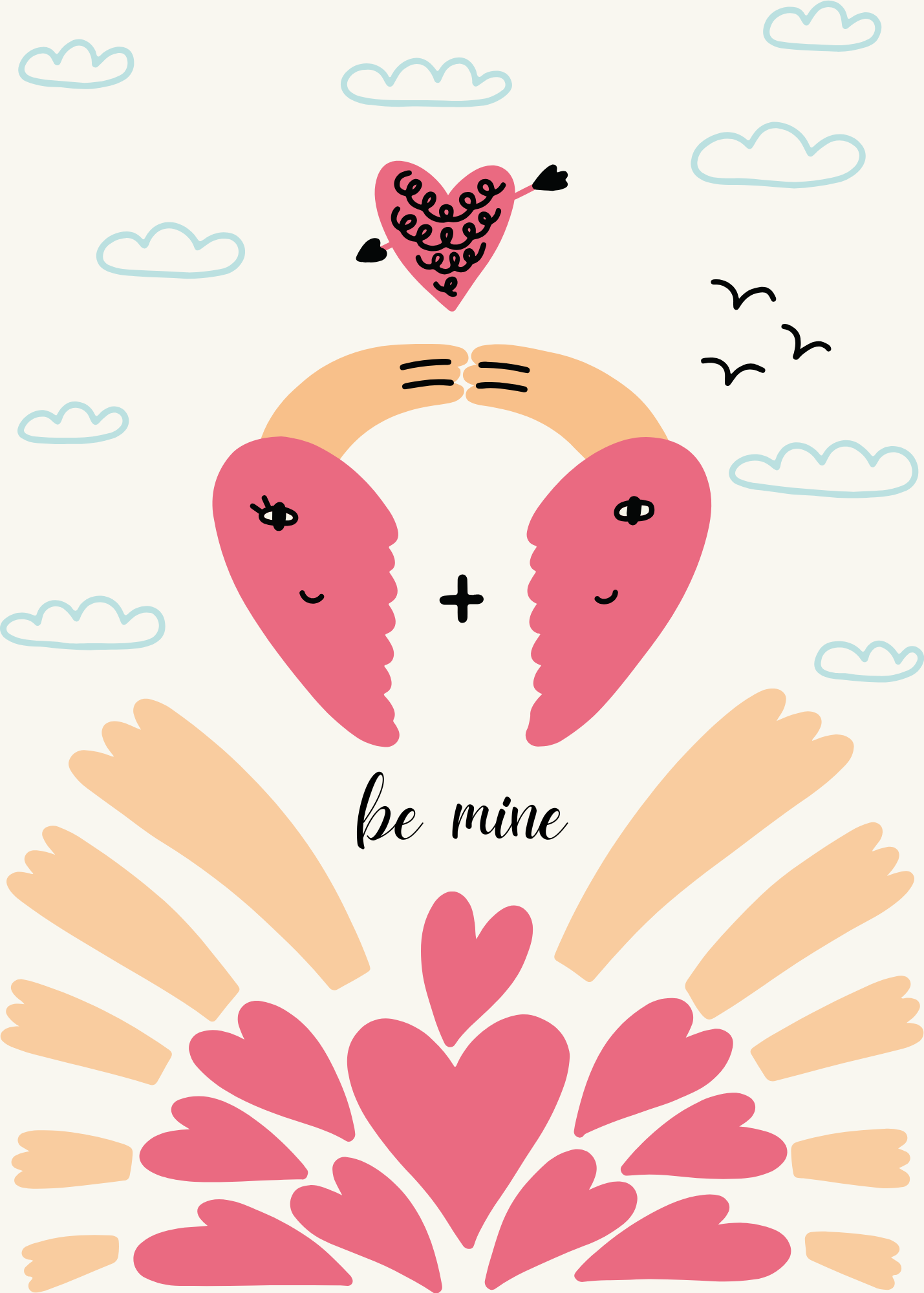 Gepersonaliseerd brievenbuspakketje Beige Pink Valentine - Keekz