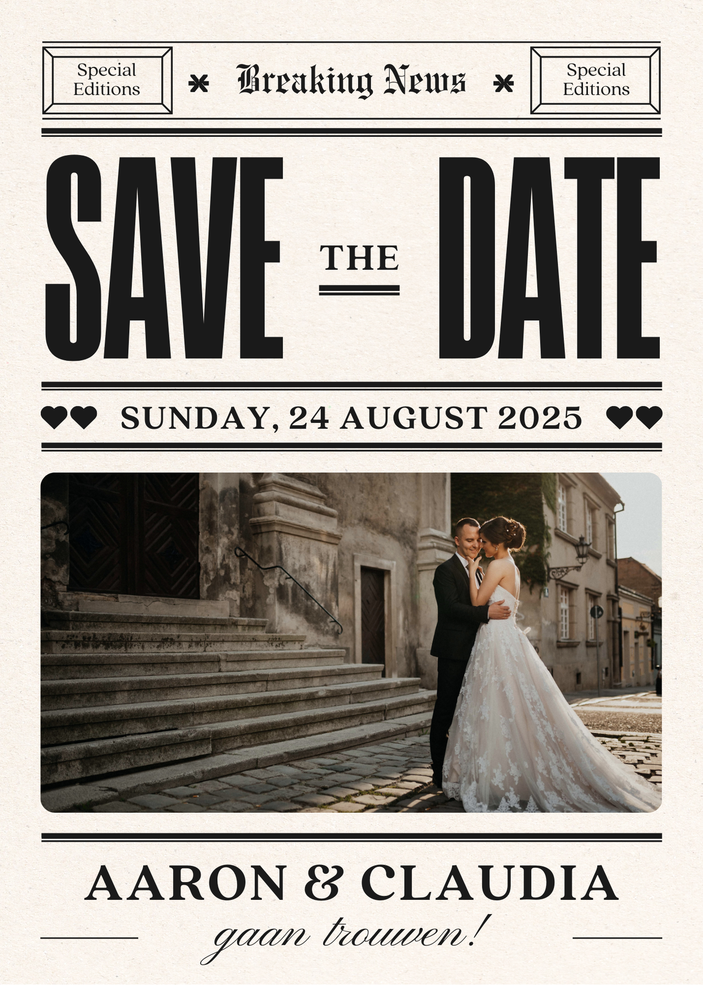 Gepersonaliseerd brievenbuspakketje Datumprikker Save the date!