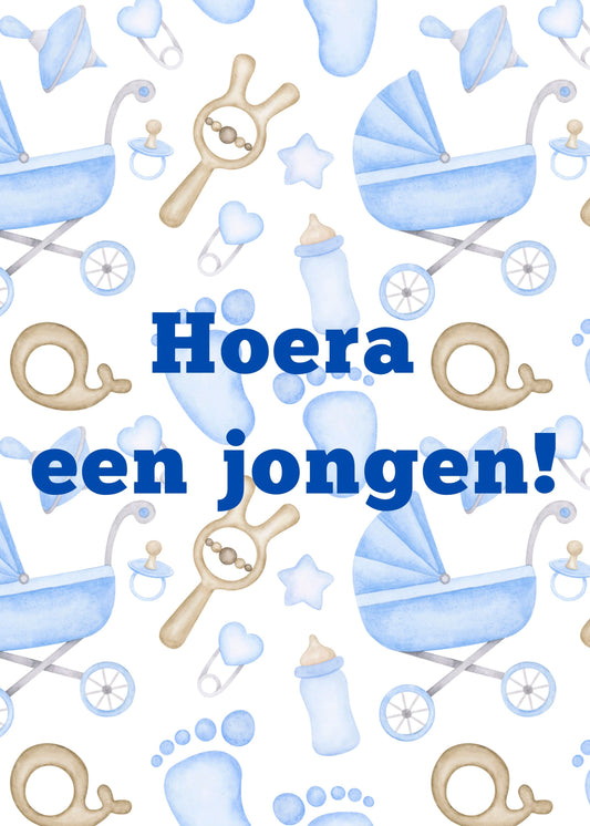 Gepersonaliseerd brievenbuspakketje baby hoera een jongetje - Keekz