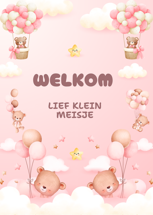 Gepersonaliseerd brievenbuspakketje welkom lief klein meisje - Keekz