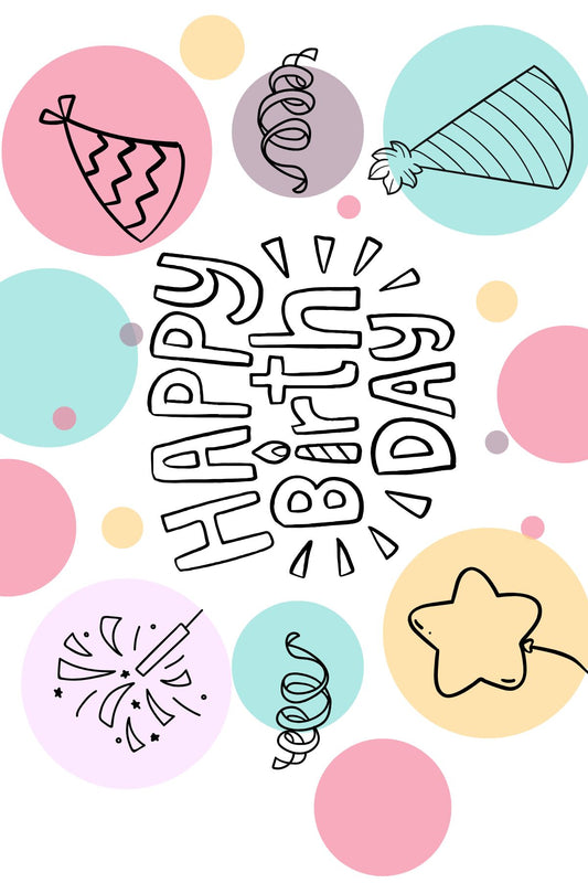 Gepersonaliseerd brievenbuspakketje happy birth day dots