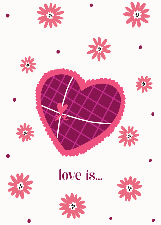 Gepersonaliseerd brievenbuspakketje valentine heart love is - Keekz
