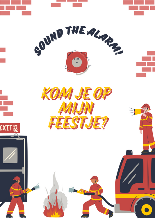 Gepersonaliseerd brievenbuspakketje uitnodiging feestje brandweer